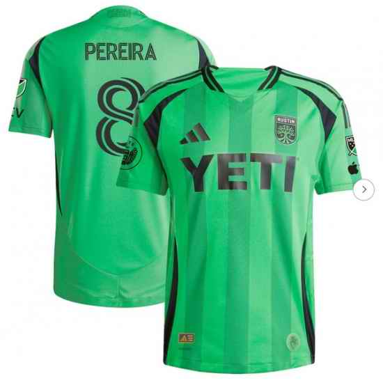 Mens Austin FC Daniel Pereira adidas Green 2025 The Heartbeat Kit Authentic Player Jersey